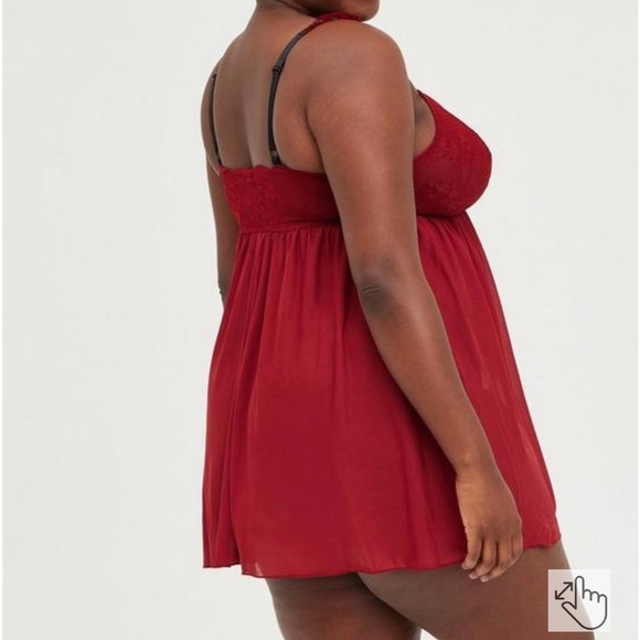 TORRID | Mesh Cap Sleeve Strappy Babydoll - Picture 3 of 6